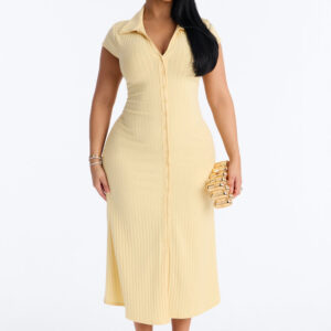 Ribbed Midi - Butter Yellow