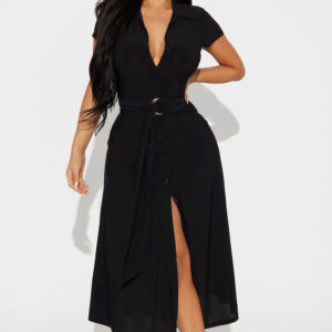 Button Up Midi - Black
