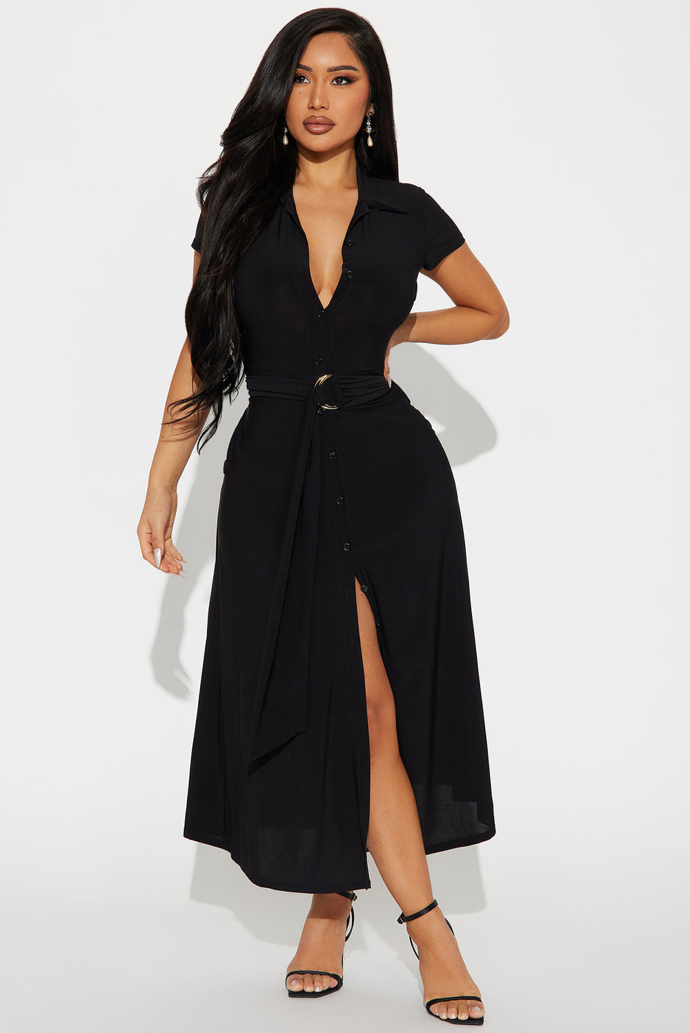 Button Up Midi - Black