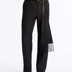Noir Satin Drape Trouser - Black