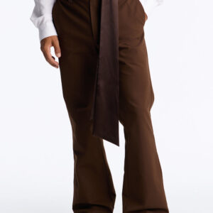 Malibu Satin Flare Trouser - Brown