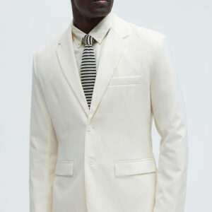 Ivory Stretch Suit Jacket - Off White