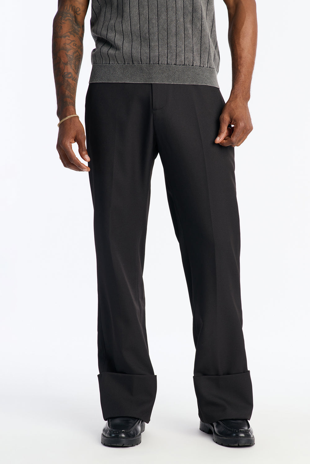 Ankara Slit-Cuff Trouser - Black