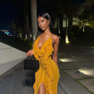 Ruffle Maxi - Mustard